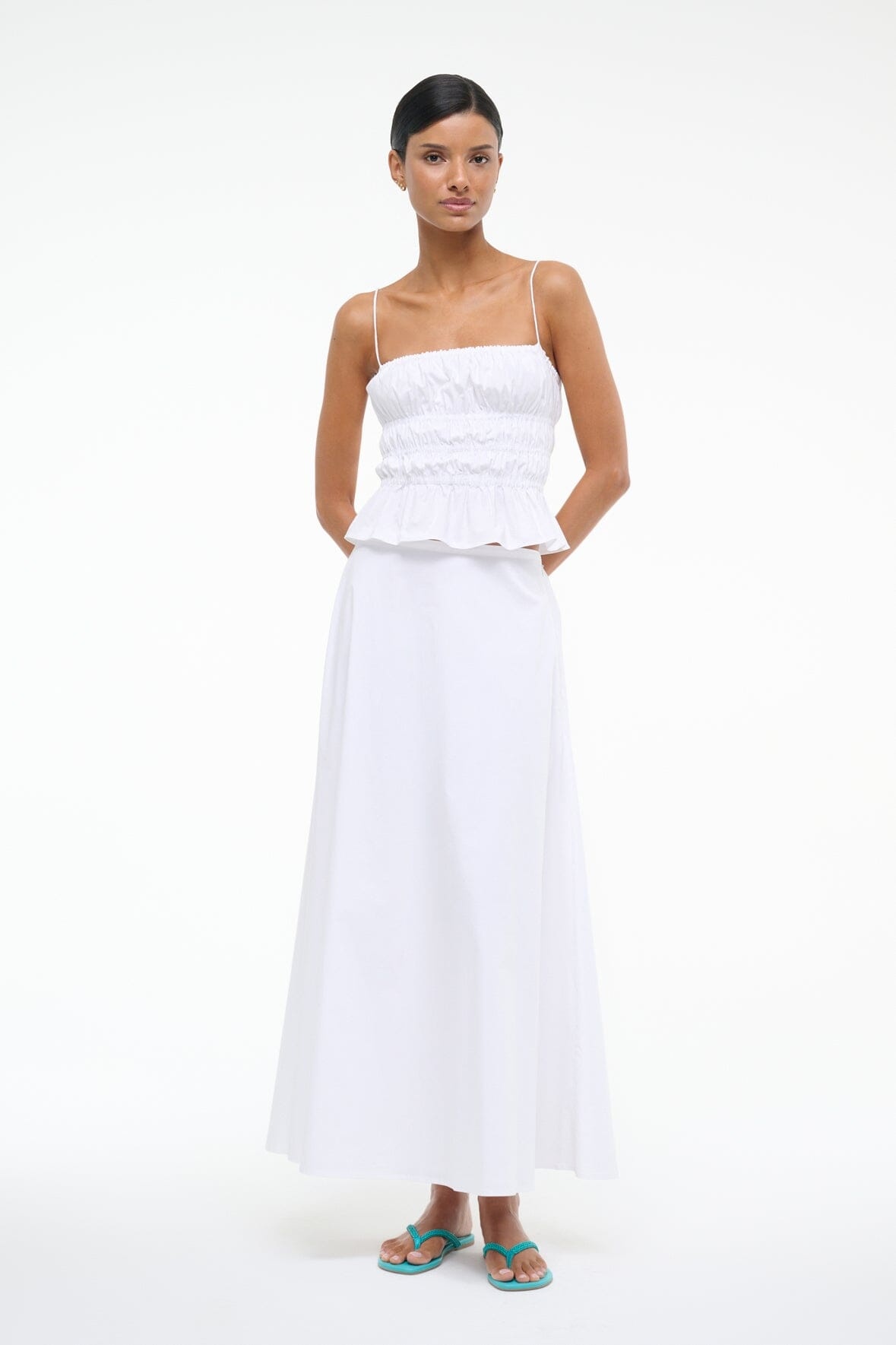 STAUD AXEL SKIRT WHITE - 7