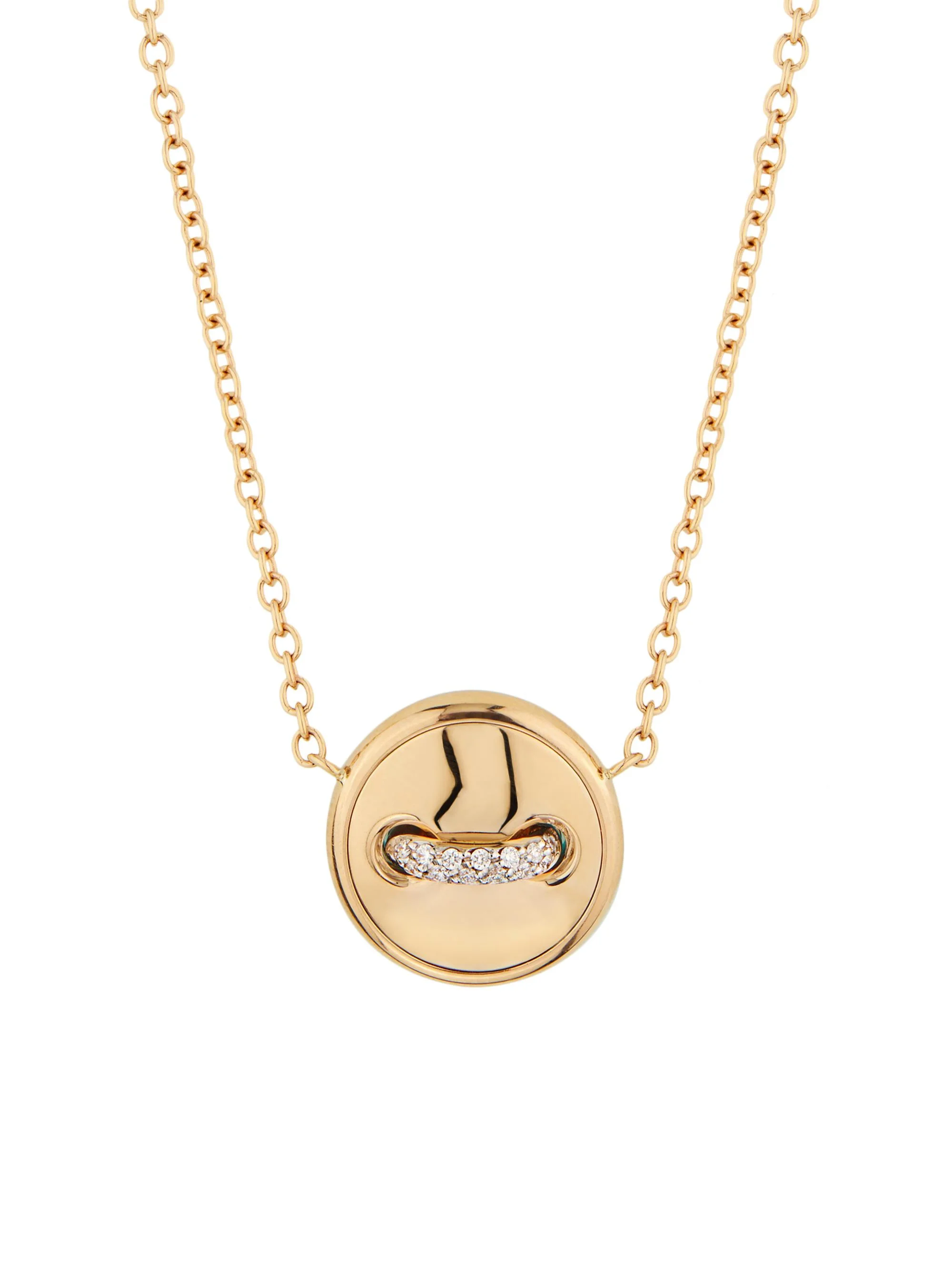 Women's Pom Pom Dot 18K Rose Gold, Turquoise & 0.05 TCW Diamond Reversible Pendant Necklace - Rose G - 1
