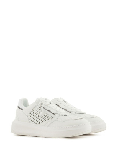 EMPORIO ARMANI logo-embossed leather sneakers outlook