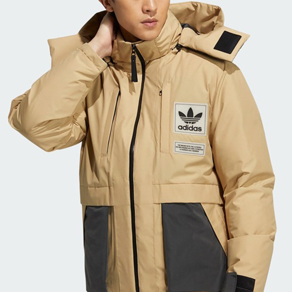 adidas originals Large Logo Cargo hooded Stay Warm Down Jacket Creamy White H66018 - 3