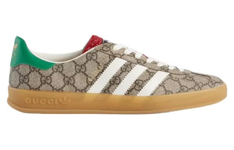 adidas x Gucci Gazelle GG Supreme Shoes 'Beige Ebony Green' 715222-FAAR3-9751 - 2