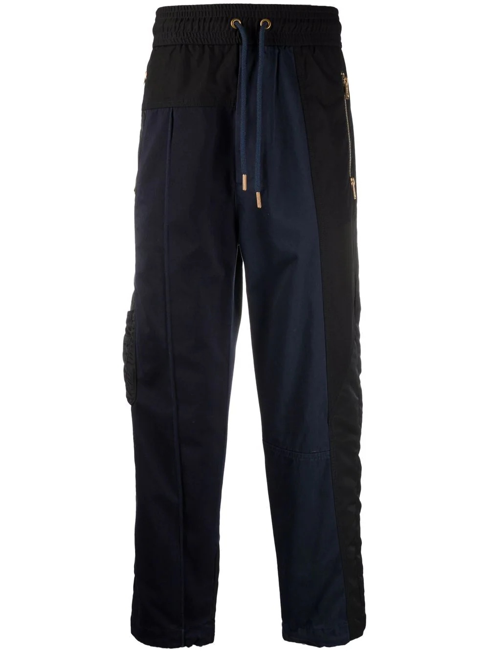 satin-panelled drawstring trousers - 1