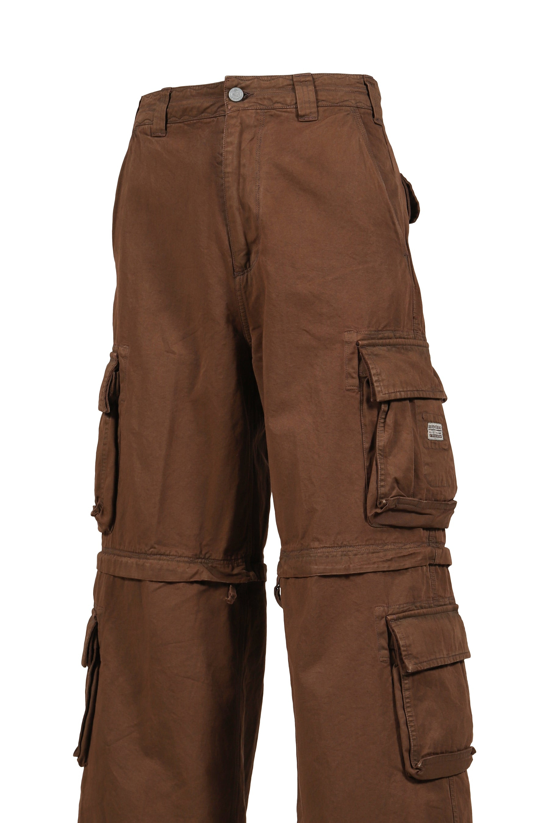 ZIP-OFF CARGO PANTS WOVEN / BRW - 4