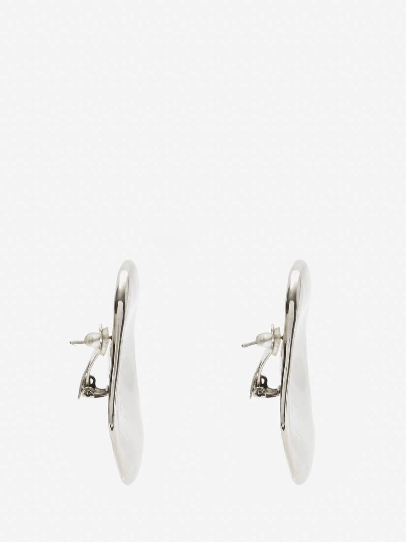 Women's Molten Oversized Earrings in Antique Silver - 2