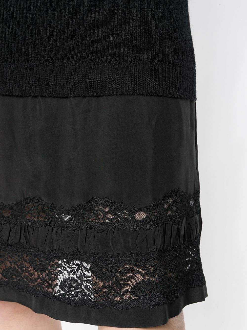 lace-panelled sweater dress - 5
