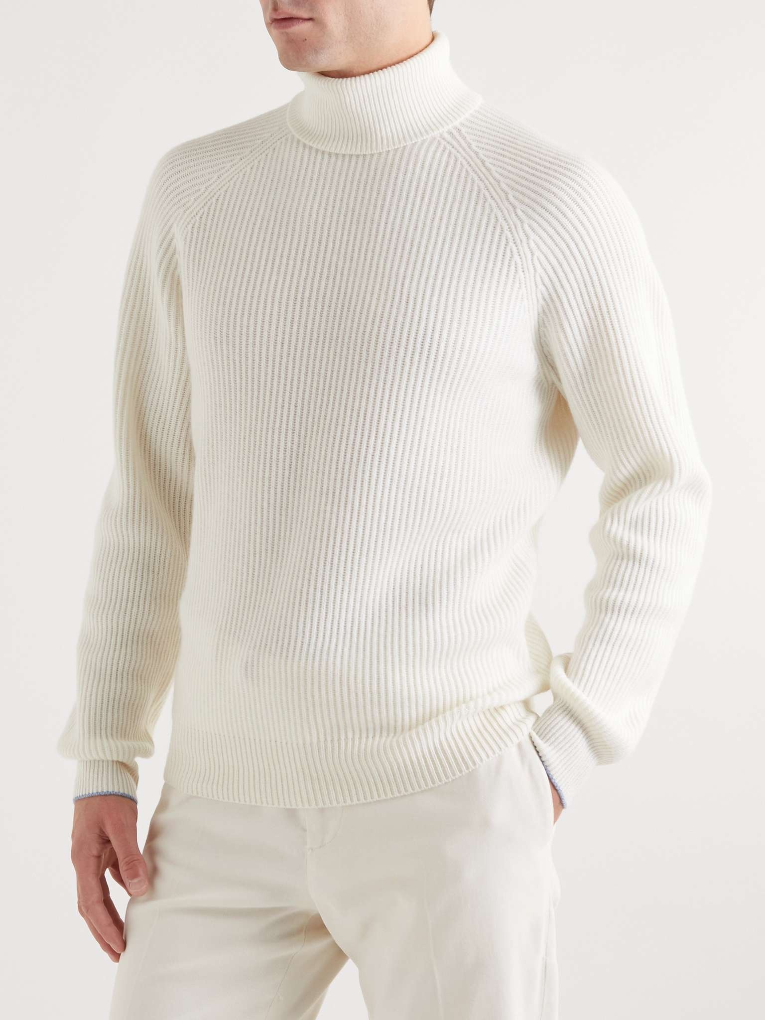 Ribbed Cashmere Rollneck Sweater - 4