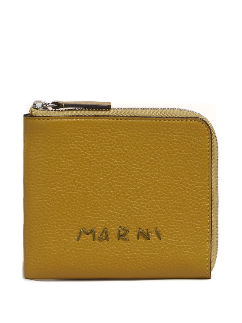textured leather zip-around wallet 1