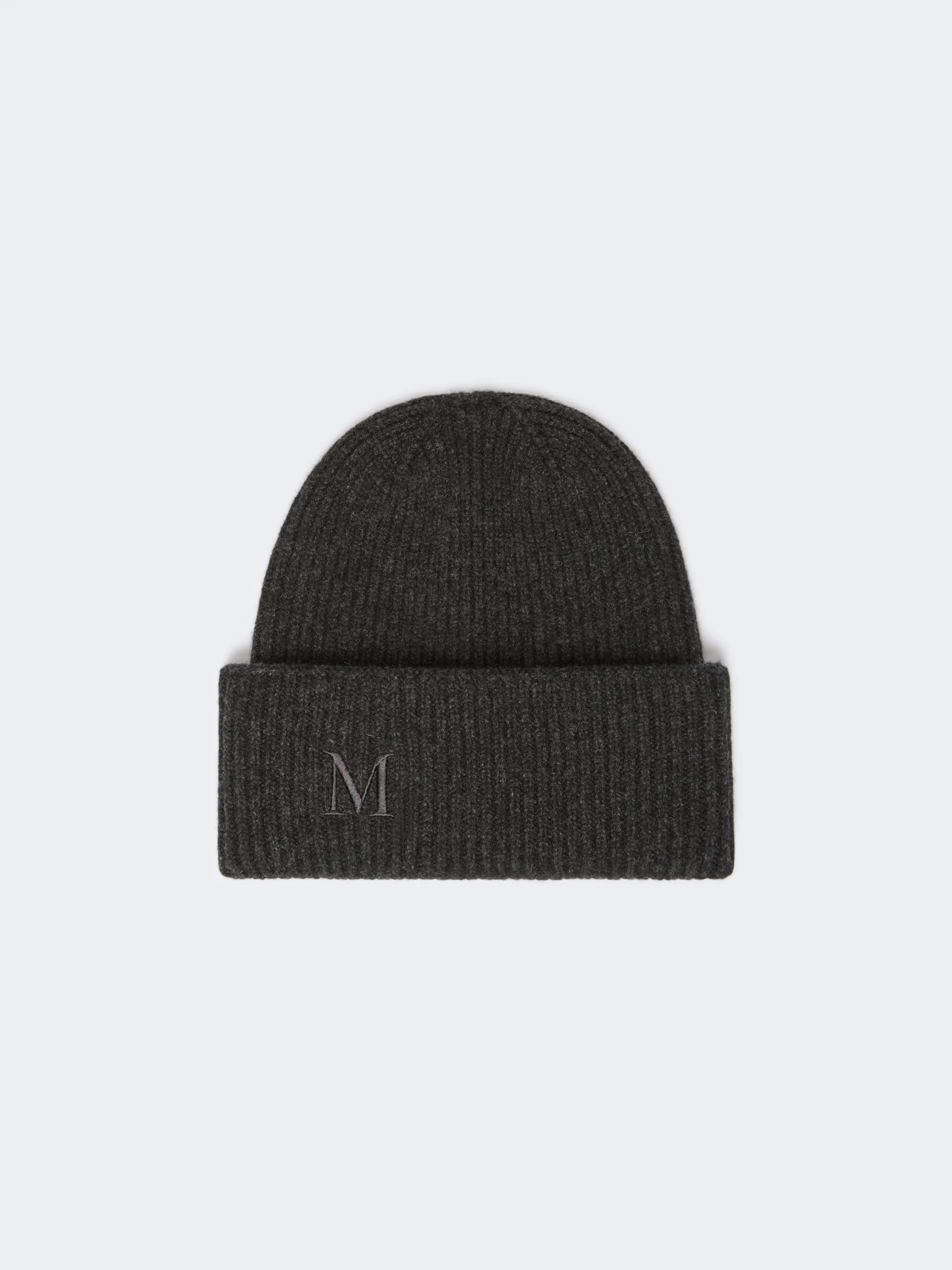 RETINA Ribbed cashmere beanie - DARK GREY - 1