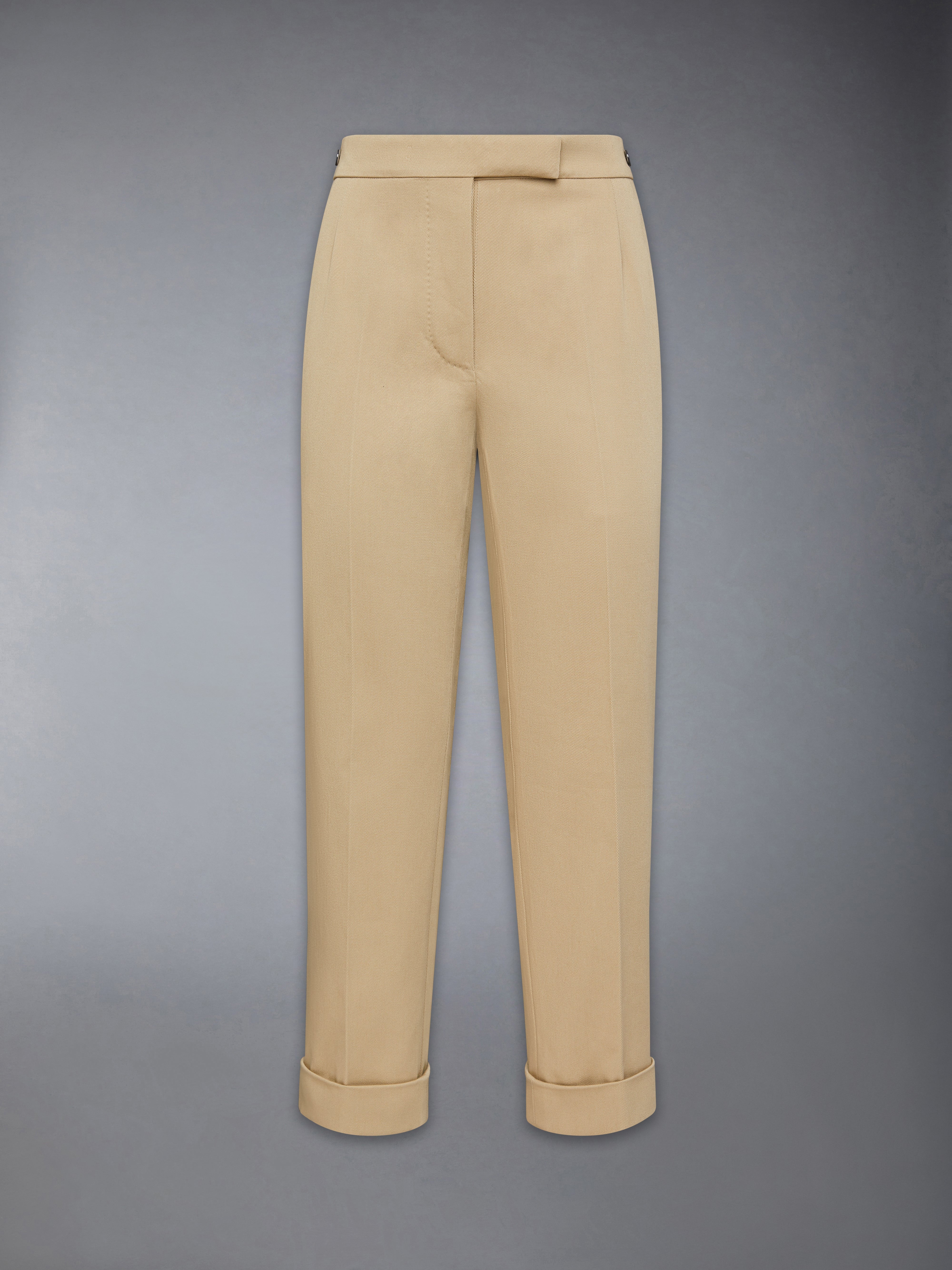 COTTON GABARDINE LOW RISE SLIM TROUSERS - 6