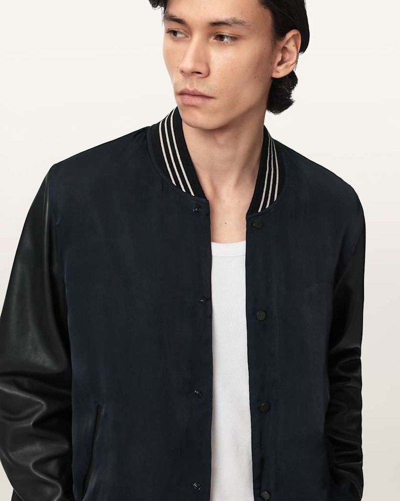 TAISHI LEATHER VARSITY BOMBER JACKET 4