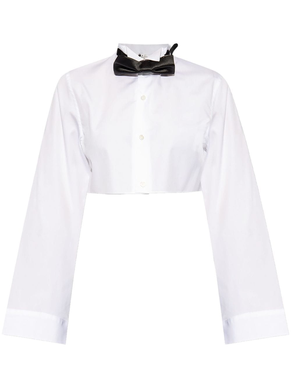 bow-embellished cotton shirt - 1