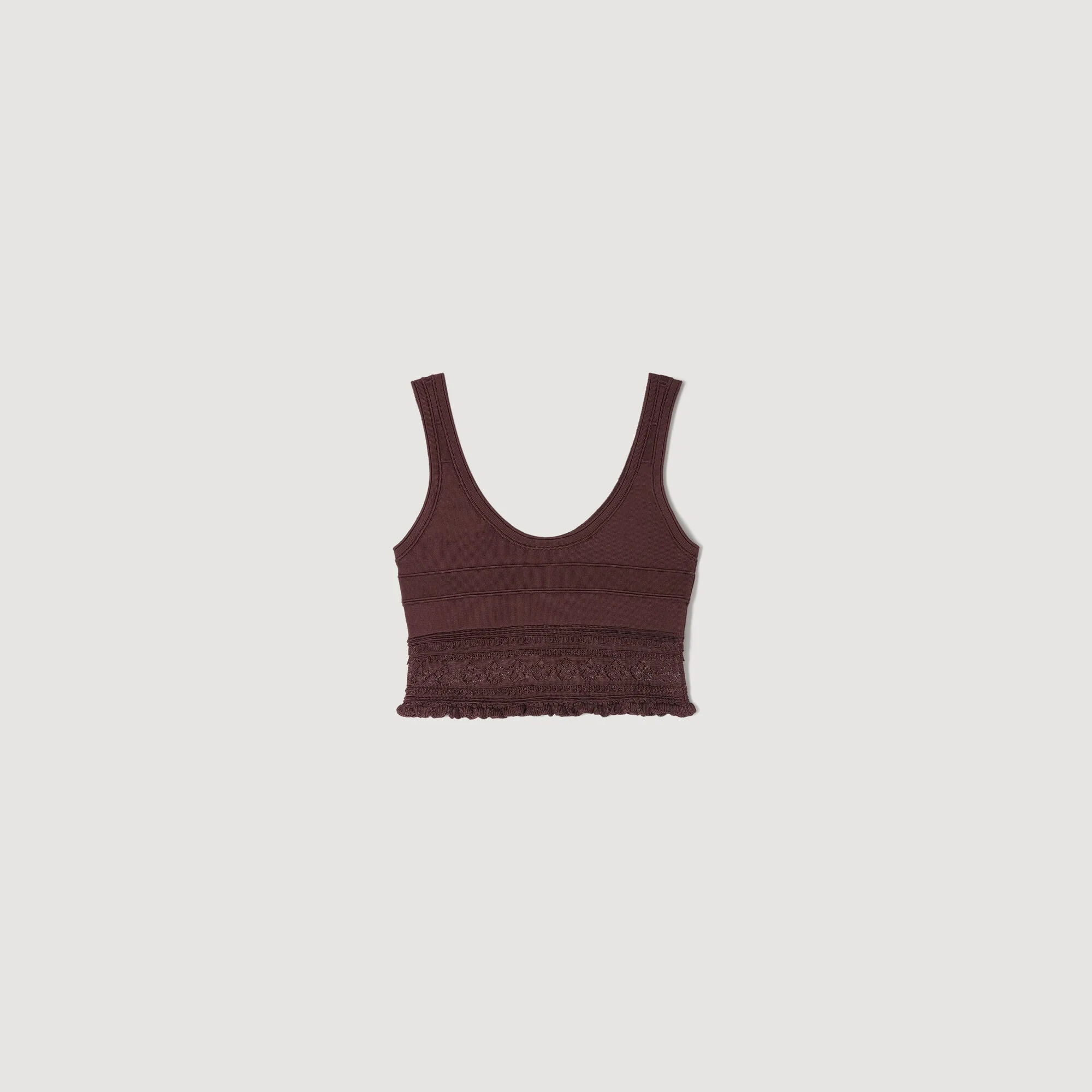 POINTELLE KNIT CROP TOP - 1