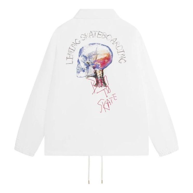 Li-Ning Skateboarding Graphic Loose Fit Coach Jacket 'White' AFDS817-3 - 2
