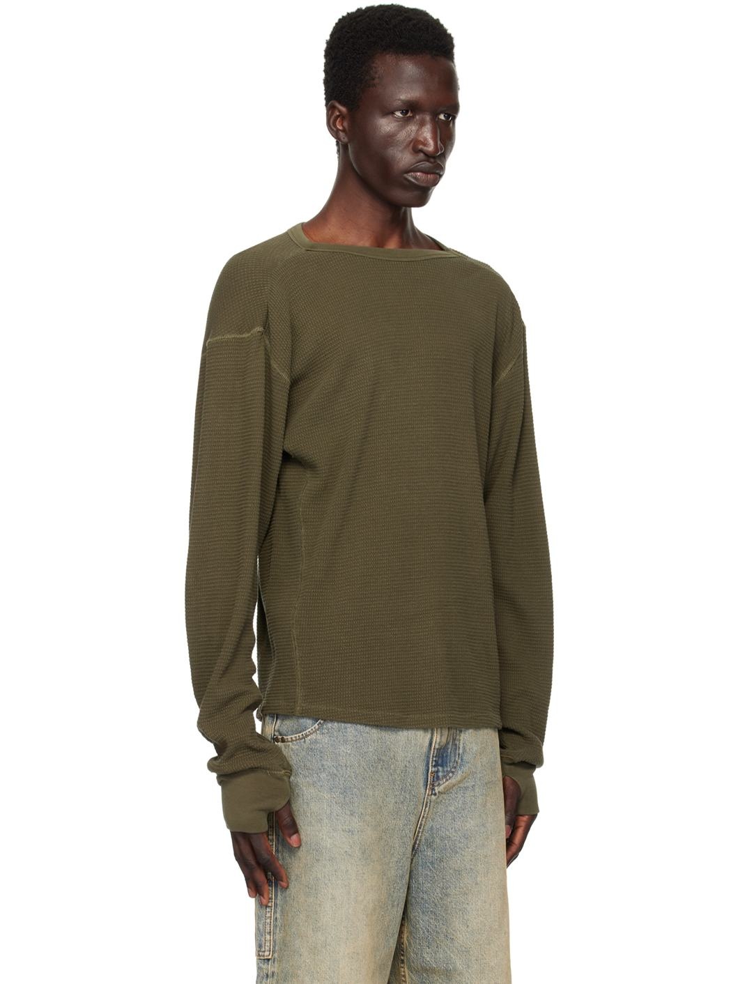 Khaki Thermal Long Sleeve T-Shirt - 2