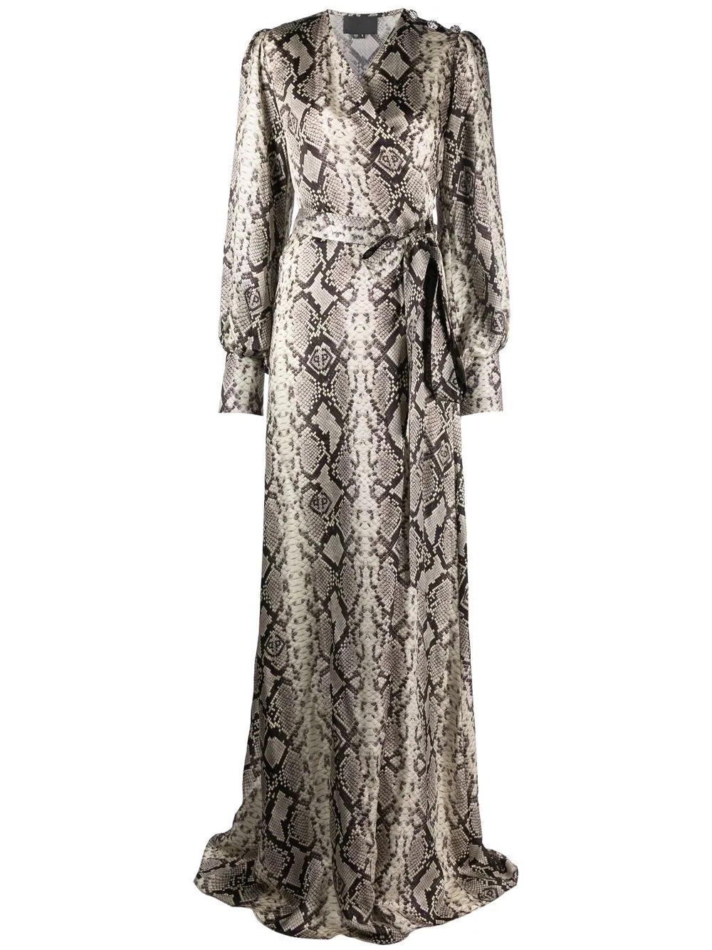 Python-print silk long dress - 1