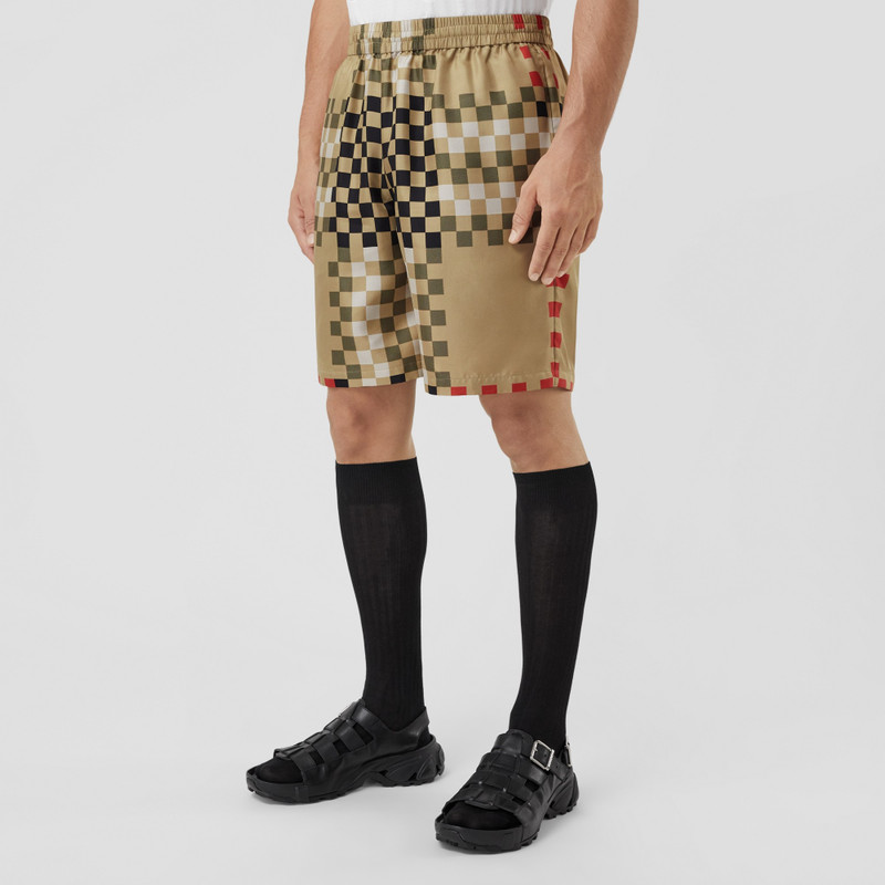 Pixel Check Silk Shorts 5