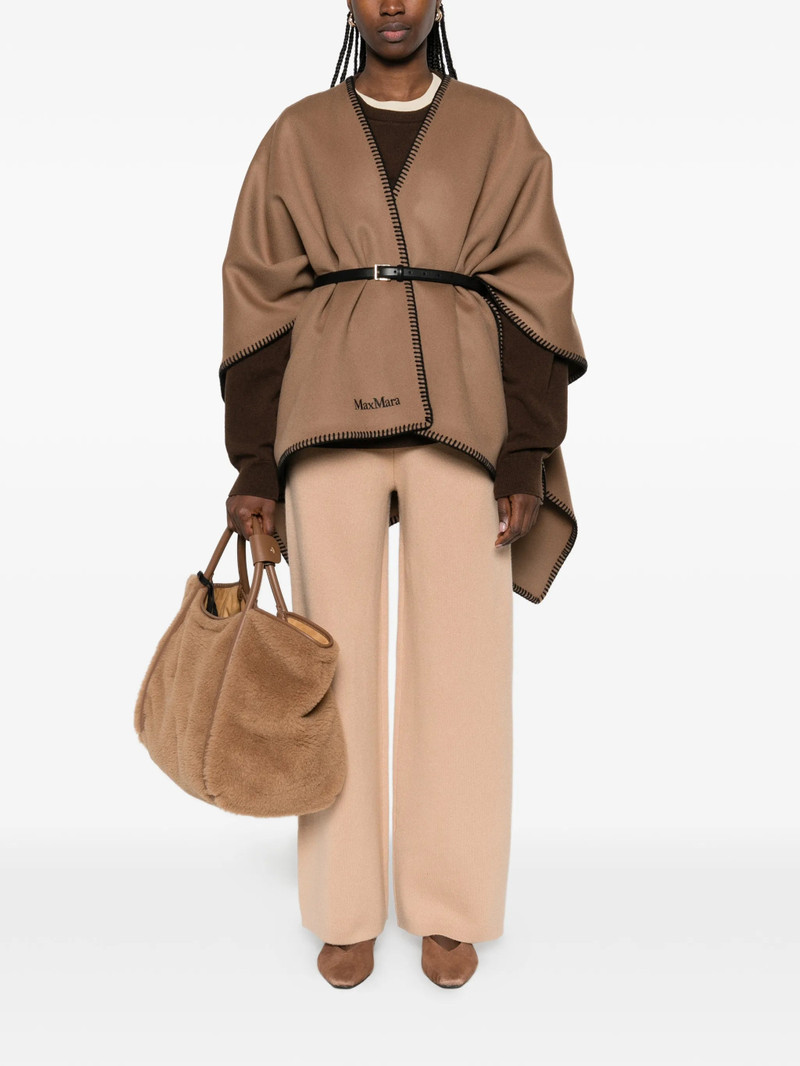 Max Mara Blanket-stitch Belted Poncho 4