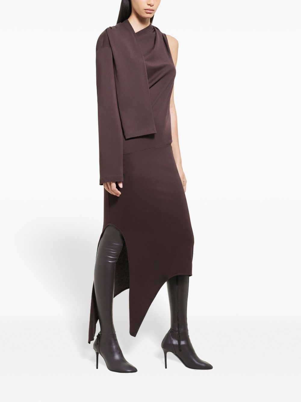 draped cut-out dress - 3