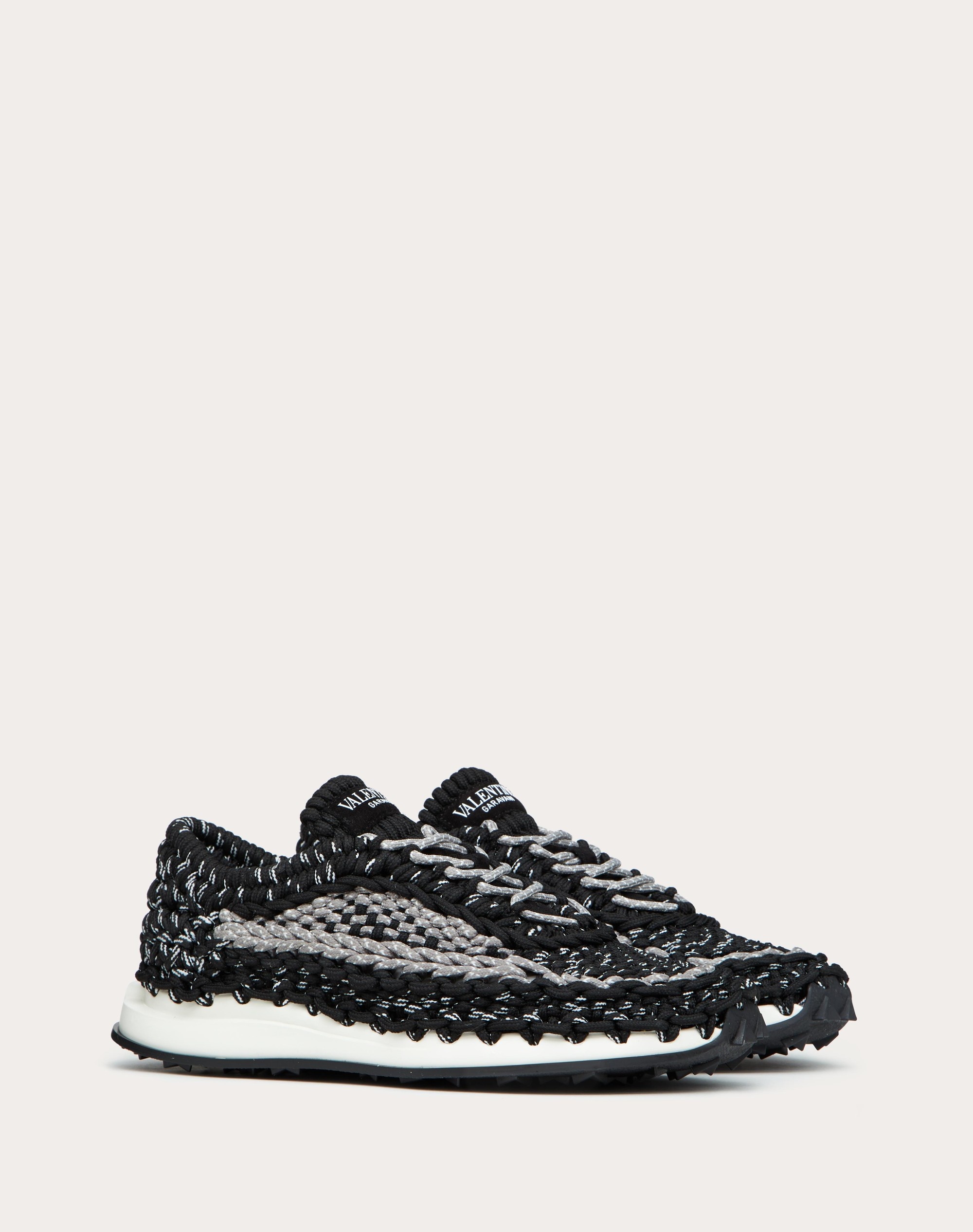 VALENTINO GARAVANI CROCHET SNEAKER IN FABRIC - 2