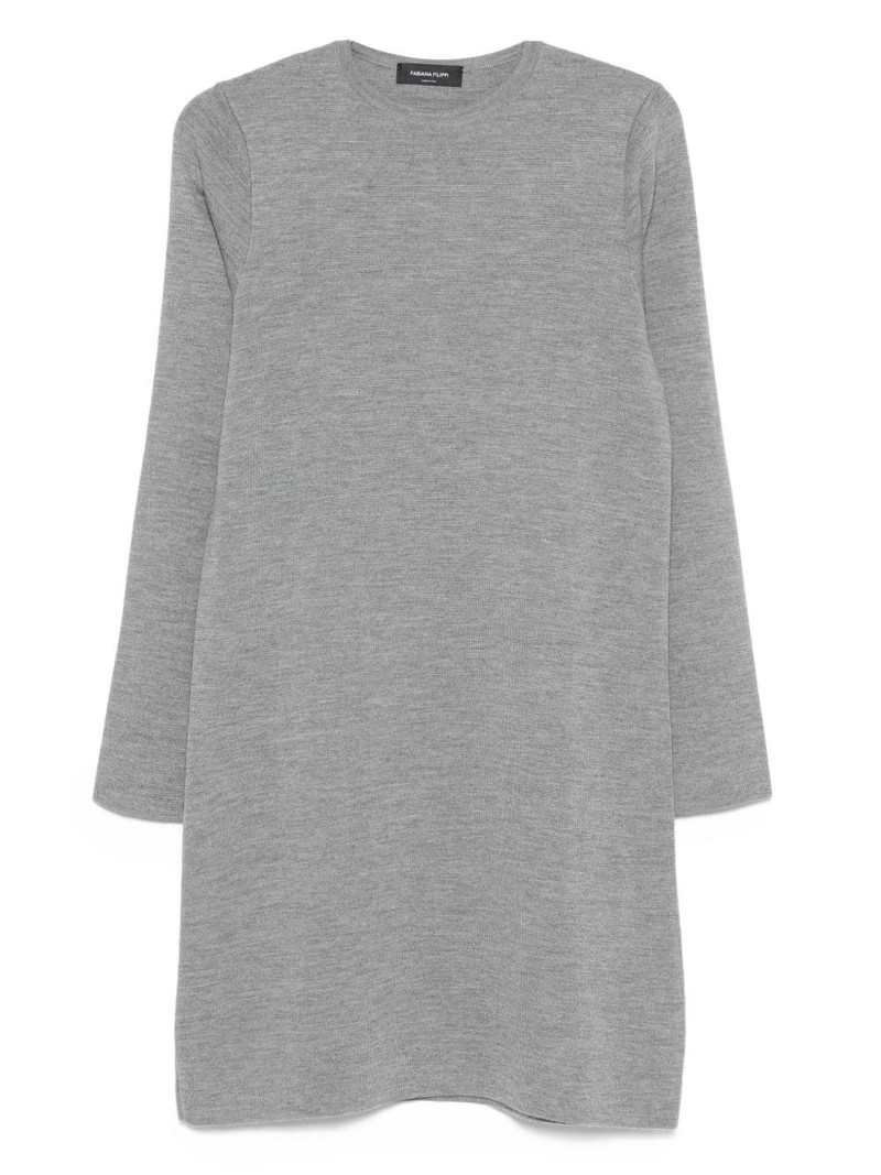 crew-neck wool midi dress 1