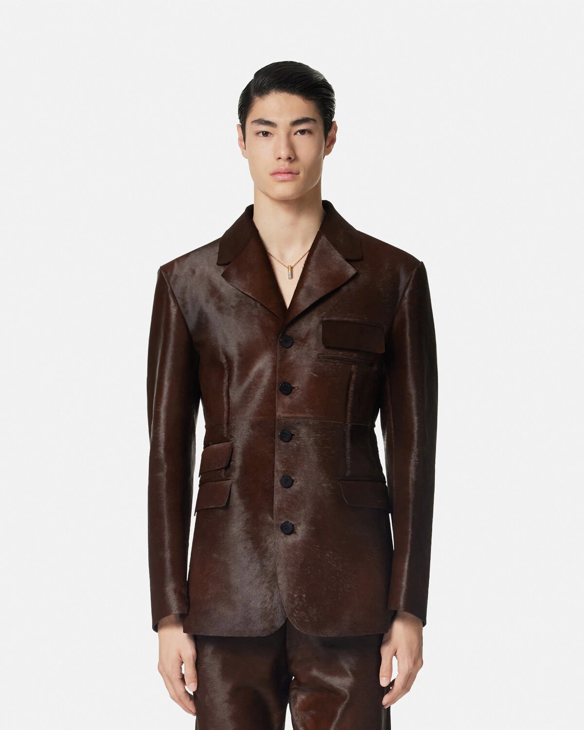 Pony-Effect Leather Jacket - 4