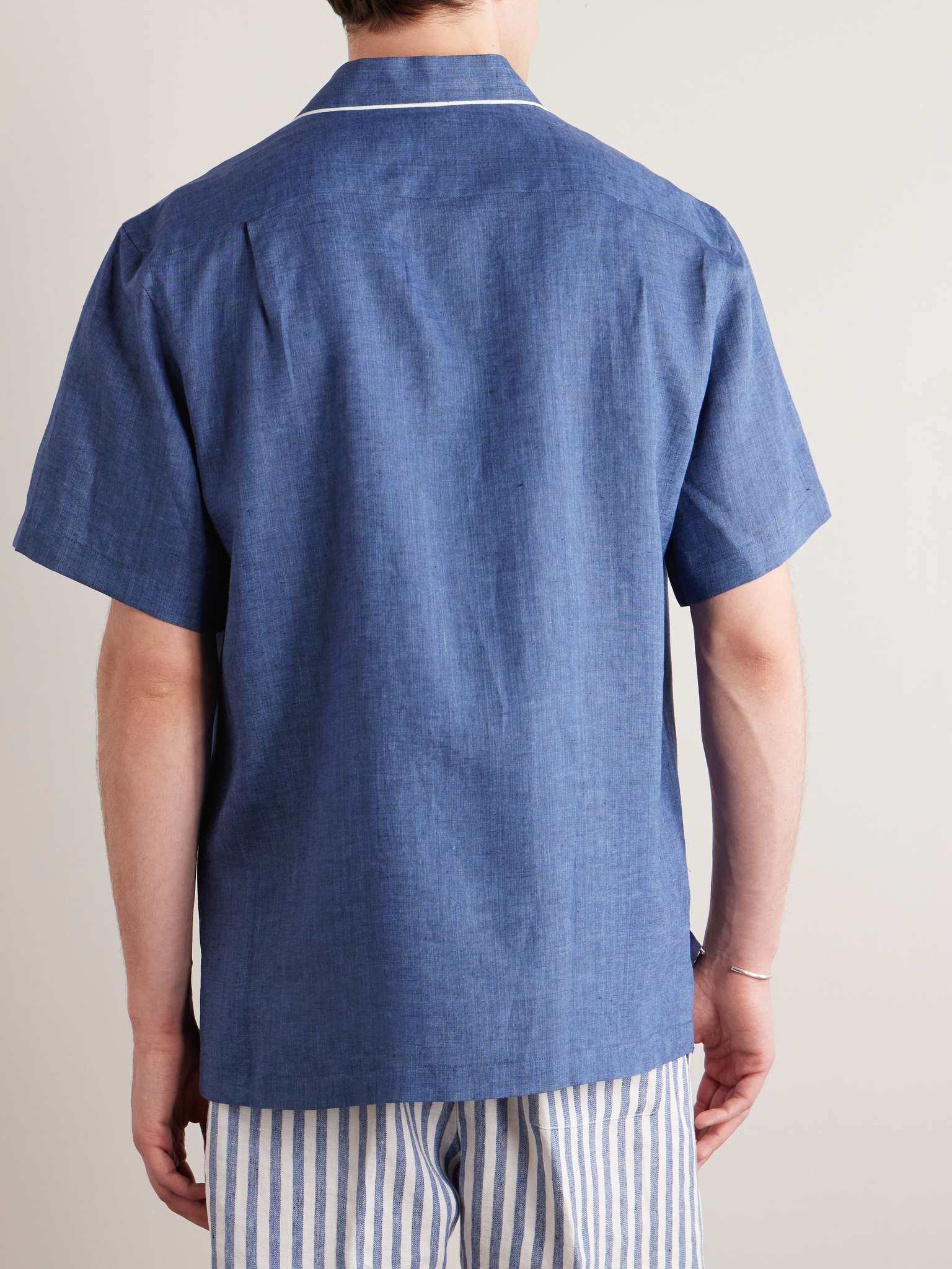 Camp-Collar Slub Linen Shirt - 3