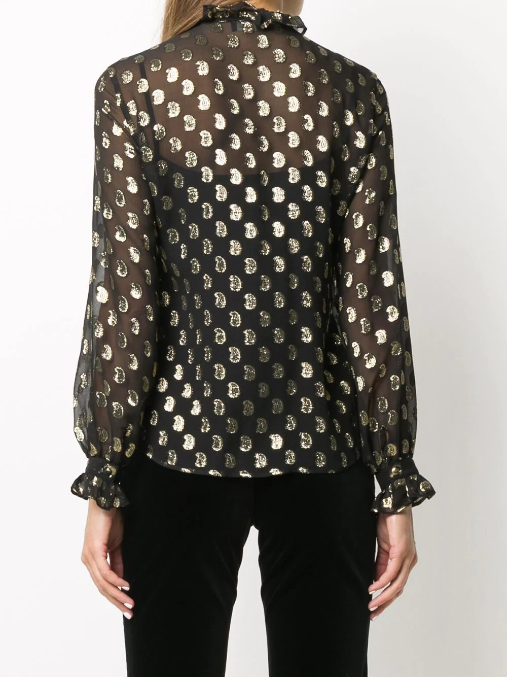 paisley long-sleeve blouse - 4