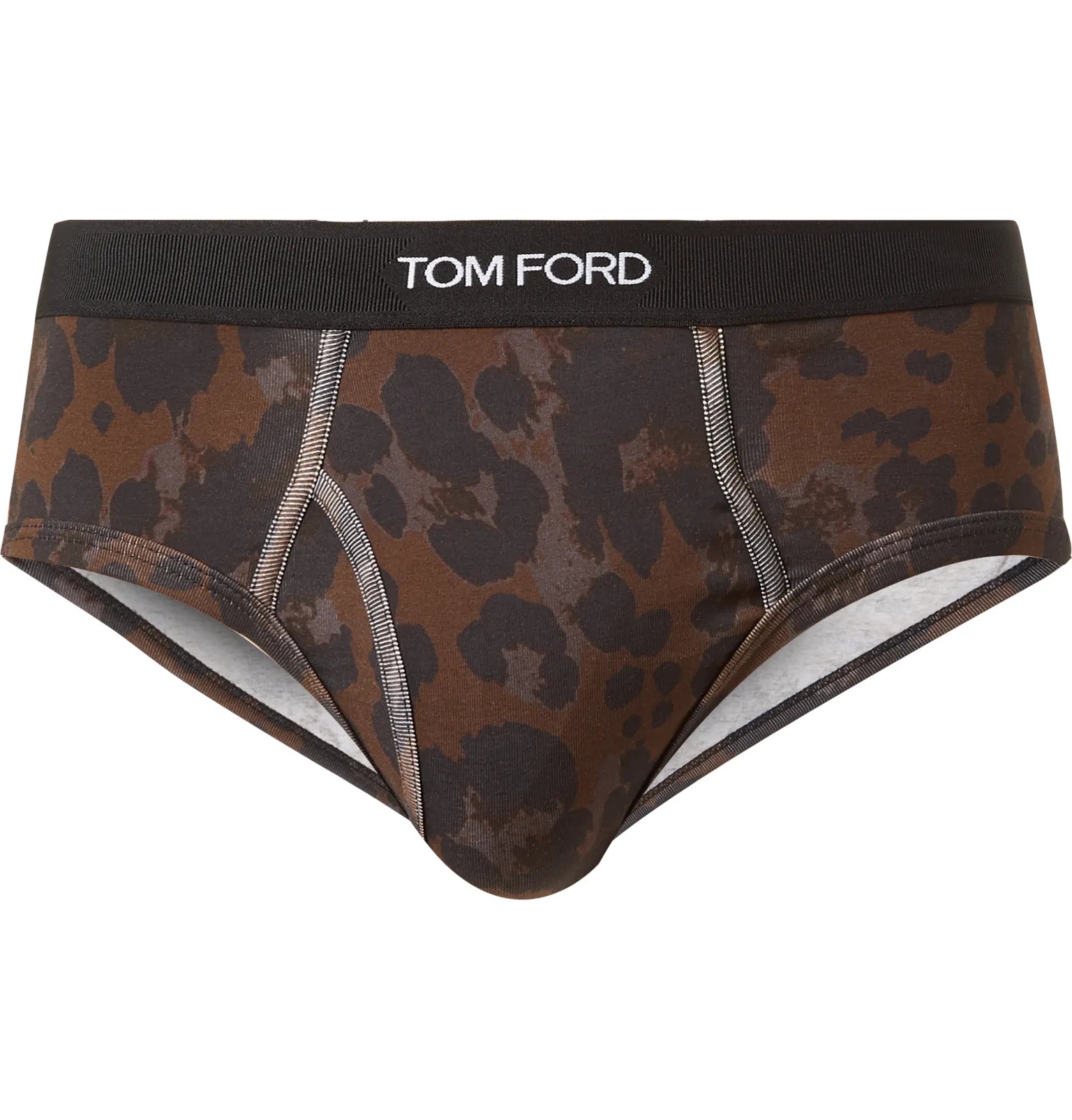 Leopard-Print Stretch-Cotton Briefs - 1