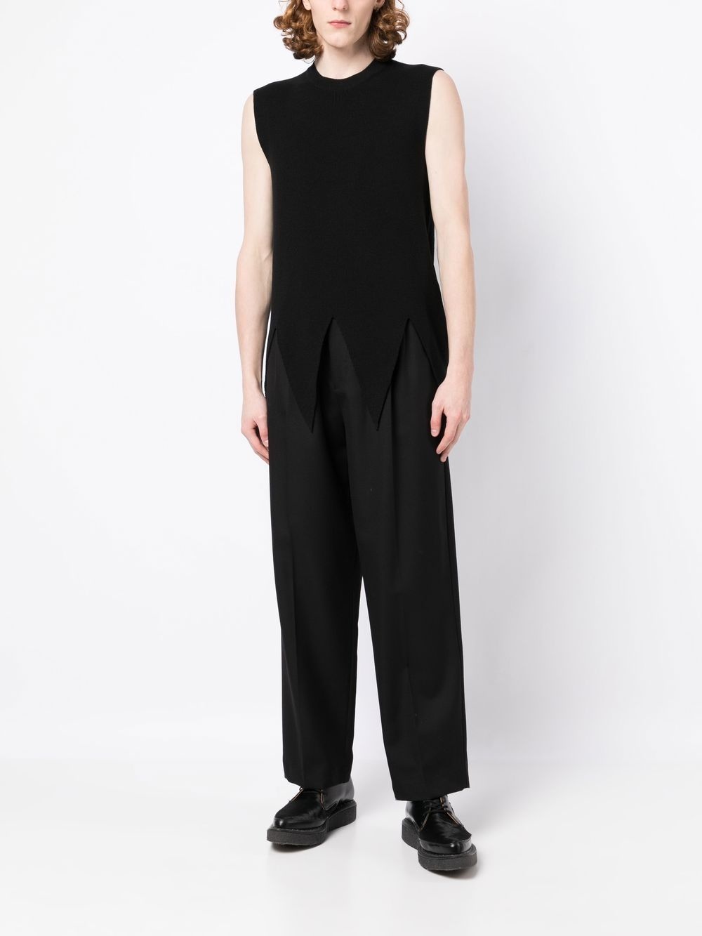 asymmetric-hem knitted top - 2