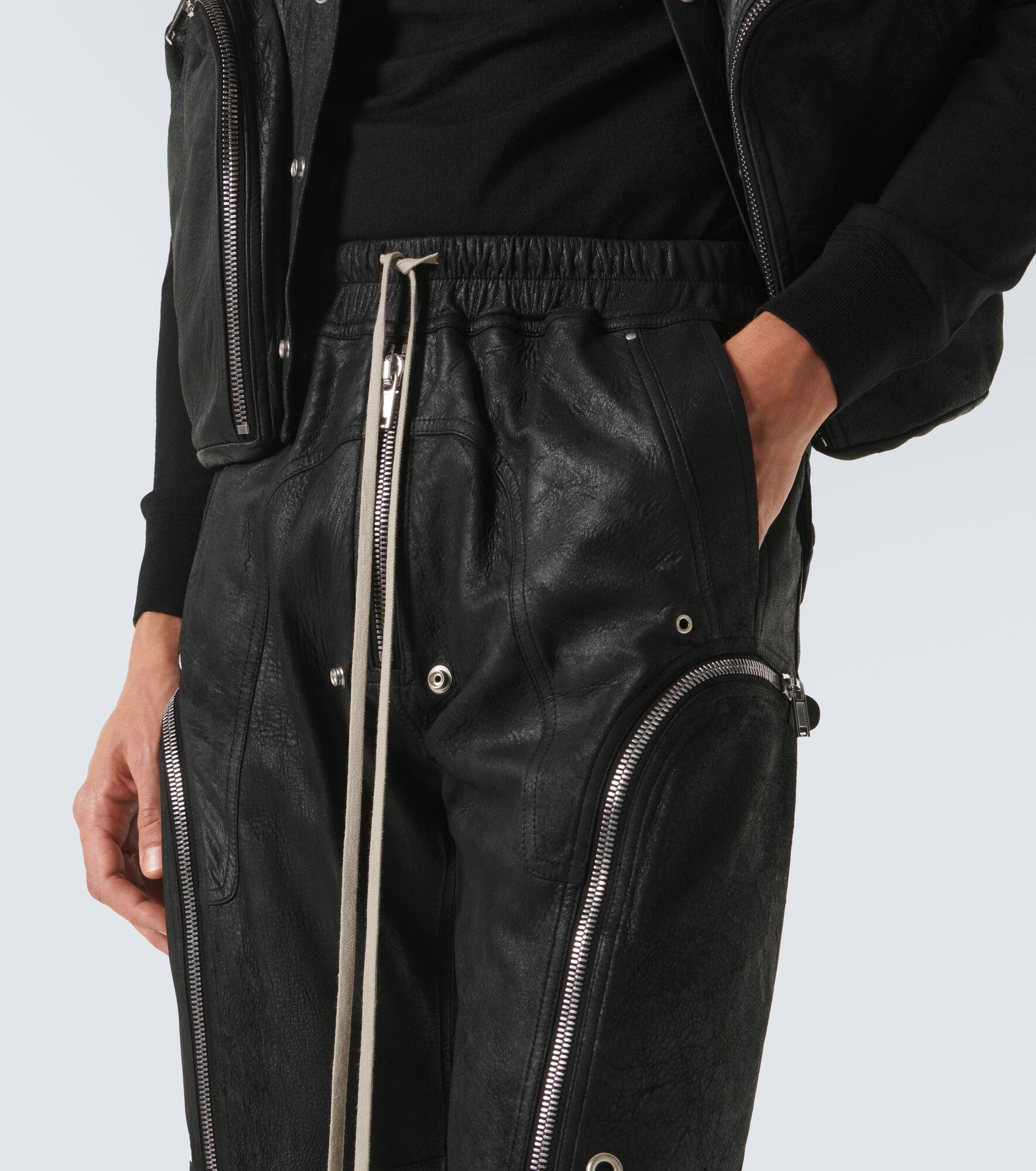 Leather cargo pants - 5