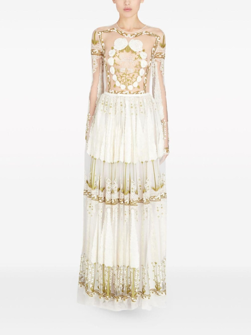 GIAMBATTISTA VALLI Jardin d'Eden embroidered tulle maxi dress outlook