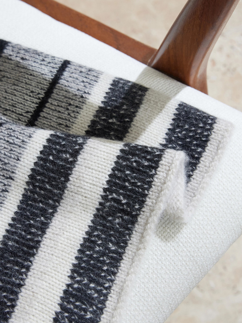 Striped Knitted Cashmere Blanket 3