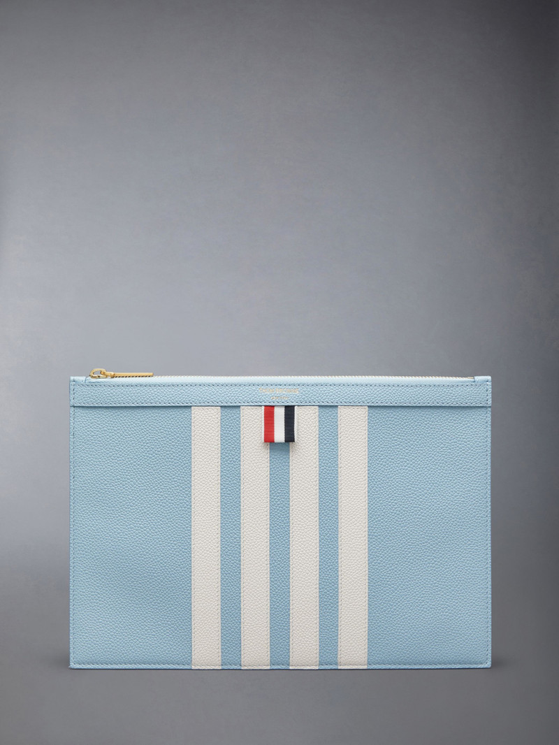 logo-print leather clutch bag 1