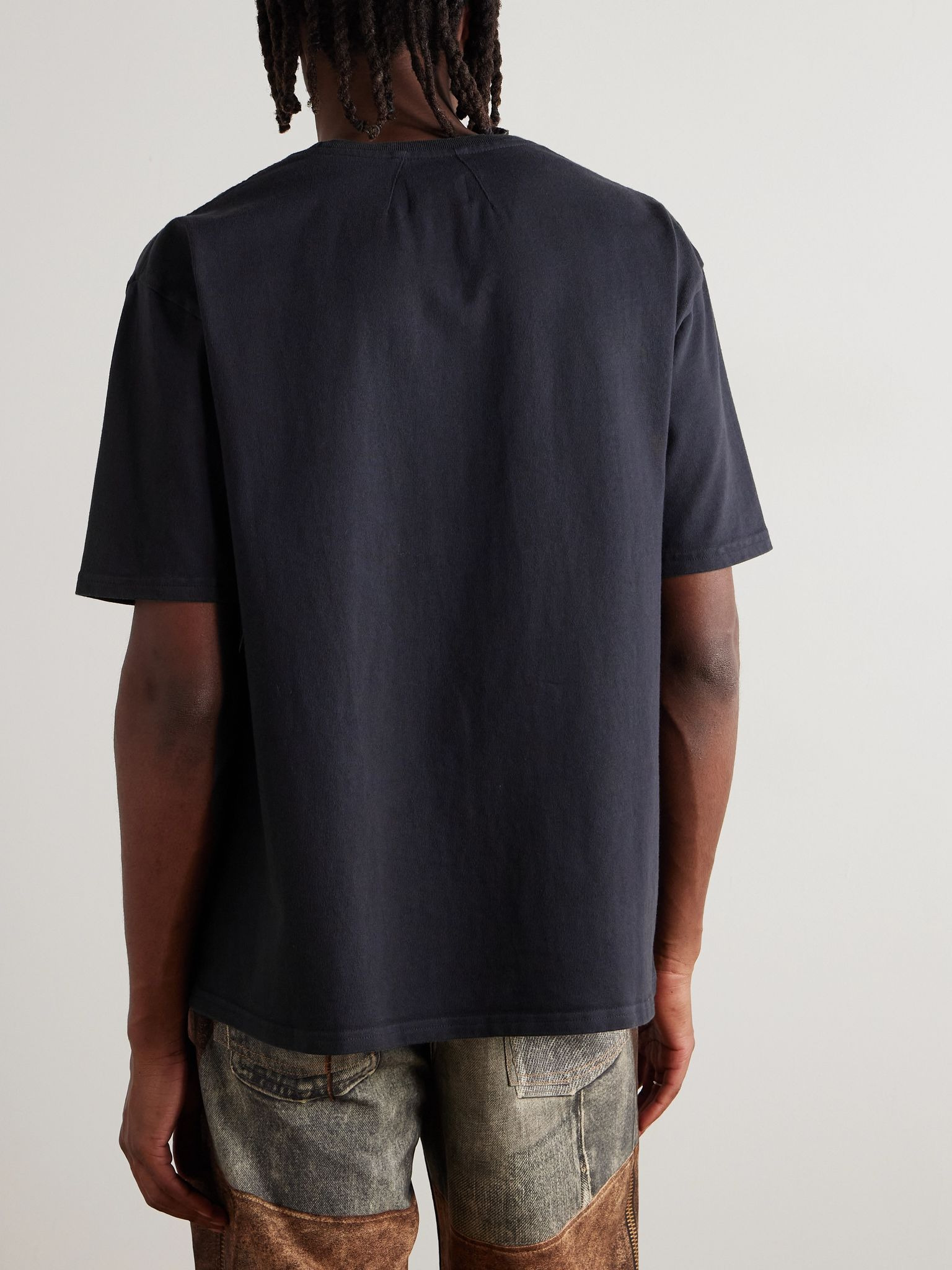 Dinero Logo-Print Cotton-Jersey T-Shirt Black - 3