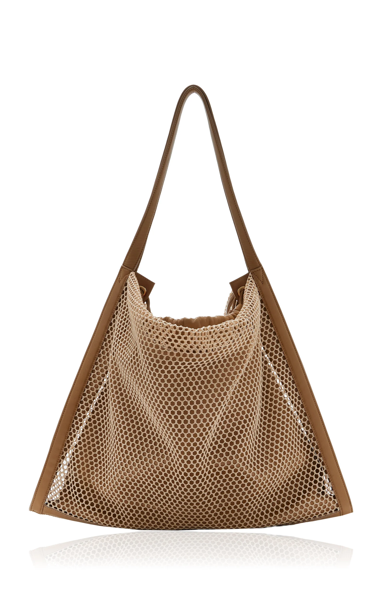 Netted Cotton Tote Bag brown - 1