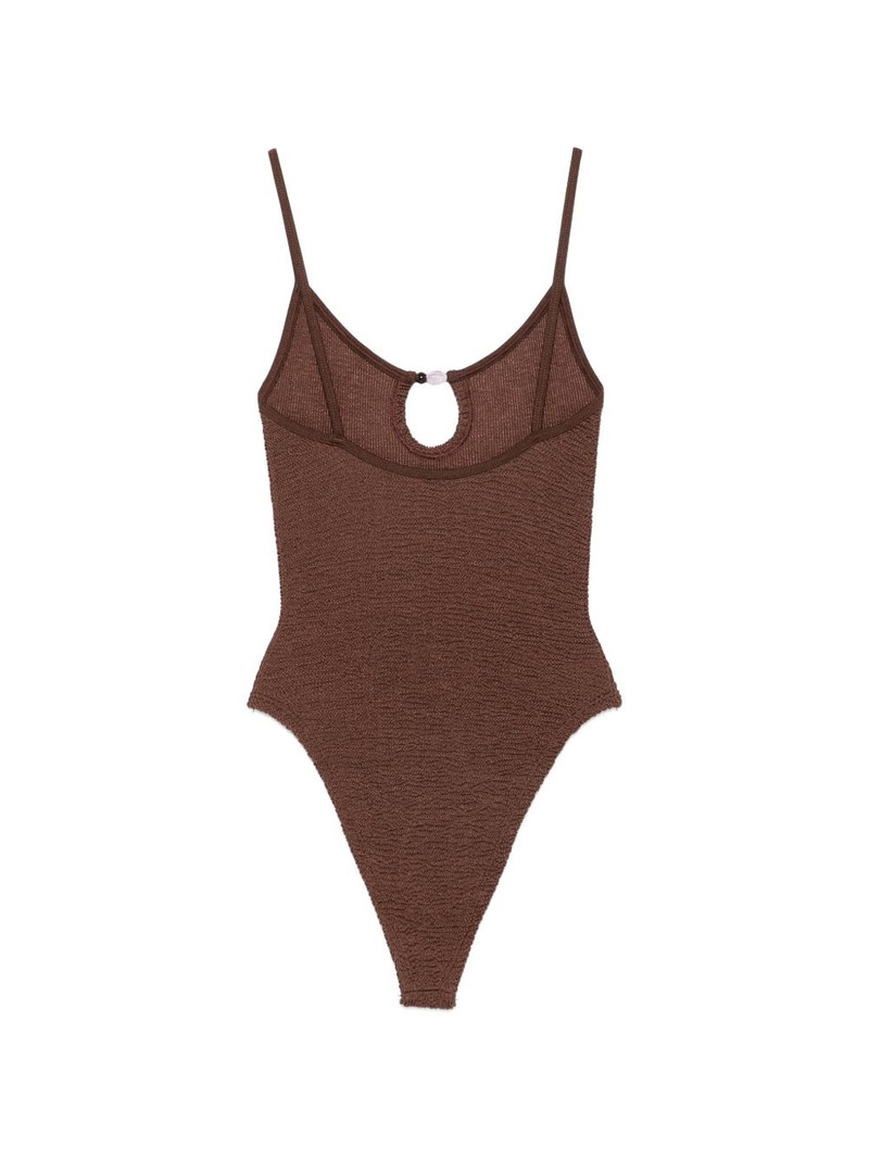 Hunza G bead-embellished cutout swimsuit outlook