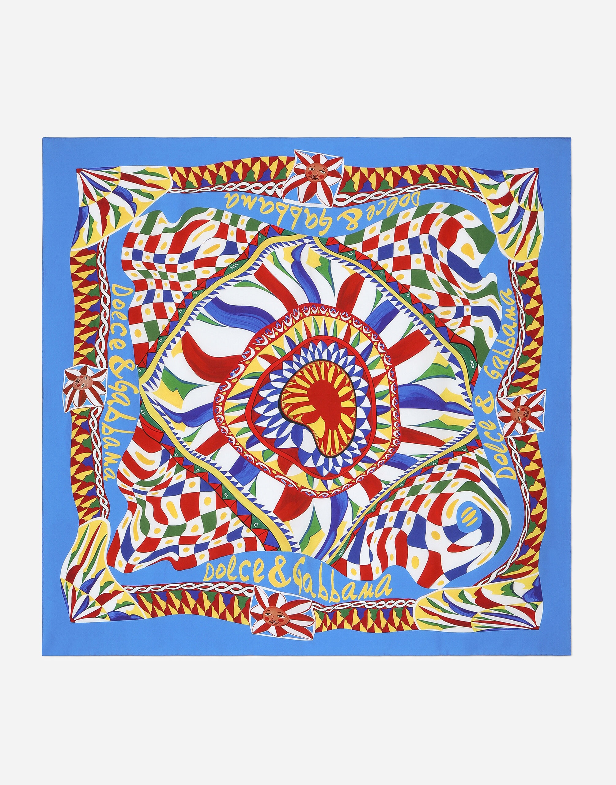 Carretto-print twill scarf (90x90) - 1