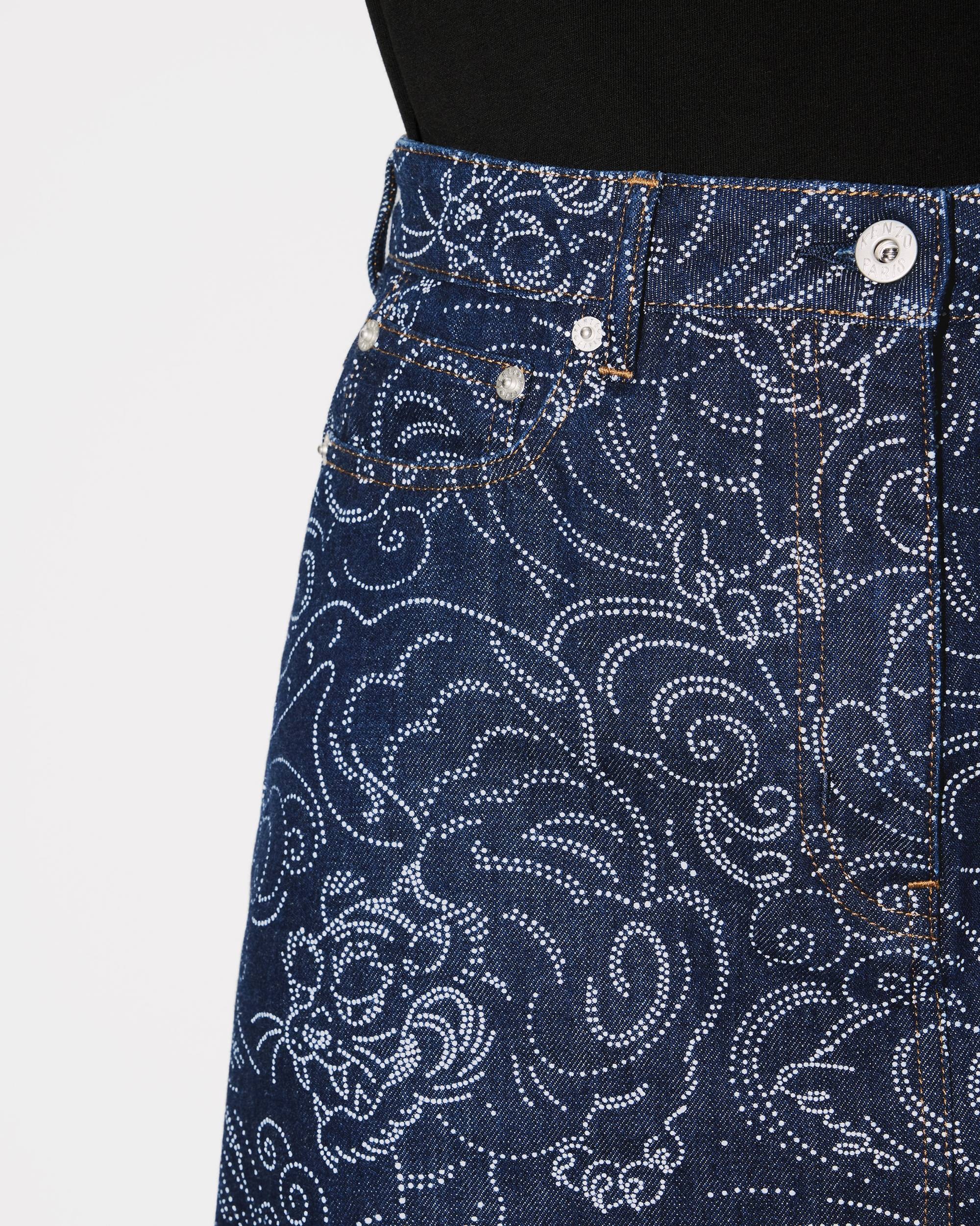 'KENZO Star Tiger' short skirt in japanese denim - 6