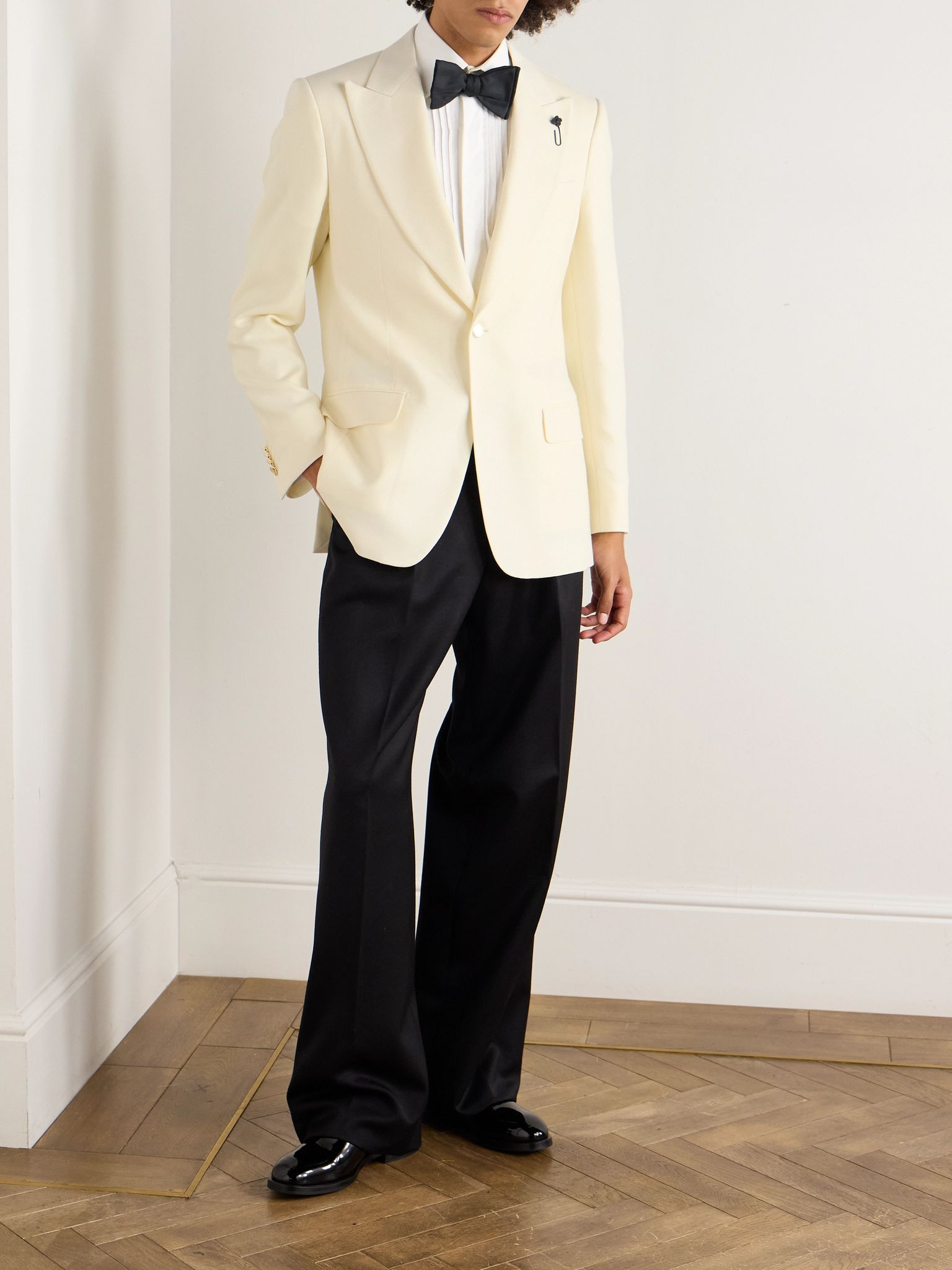 Virgin Wool Tuxedo Jacket White - 2