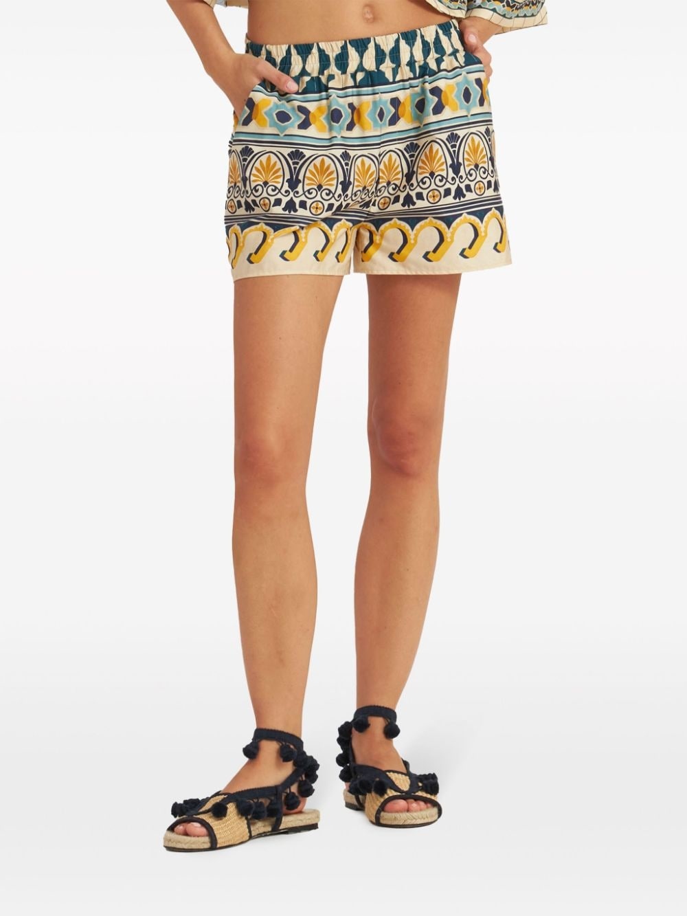abstract-pattern cotton shorts - 2