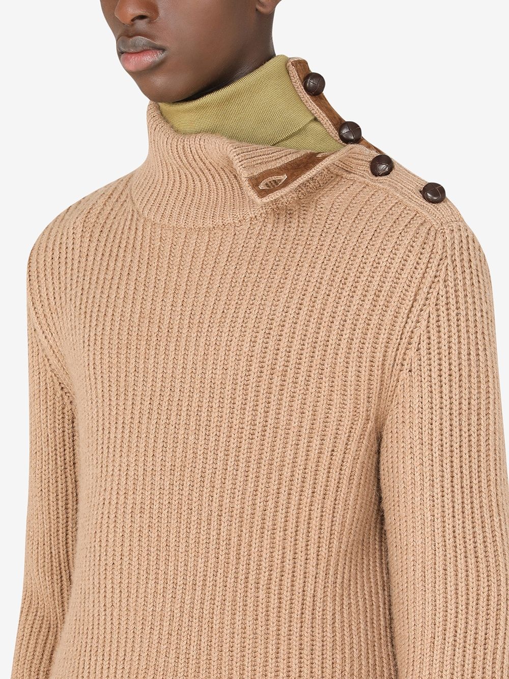 button-embellished rollneck jumper - 5