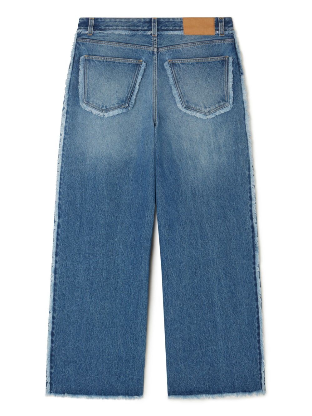 fringed wide leg jeans - 6