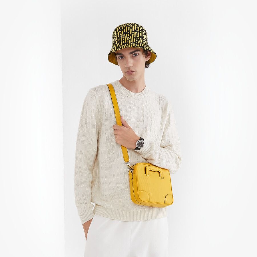 Yellow nylon bucket hat - 4