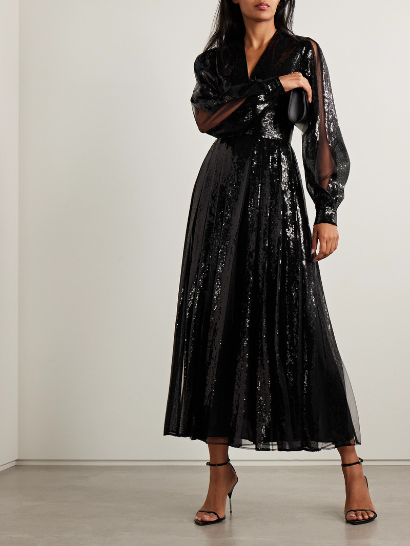 ELIE SAAB Sequined Tulle Midi Dress outlook