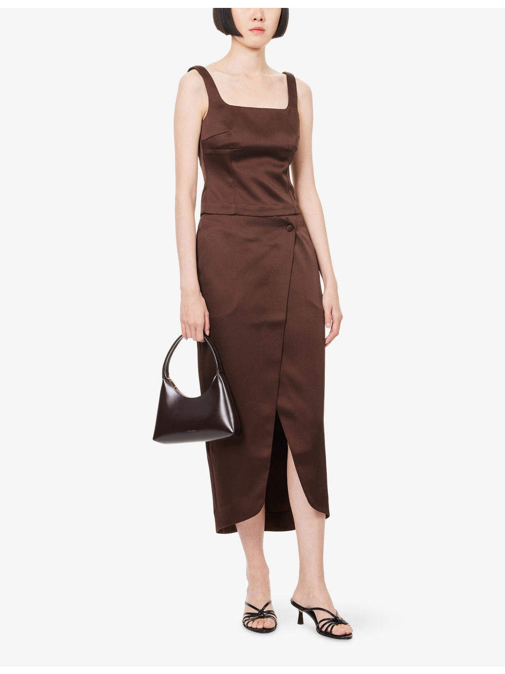 Bane Wrap Satin Midi Skirt - 2