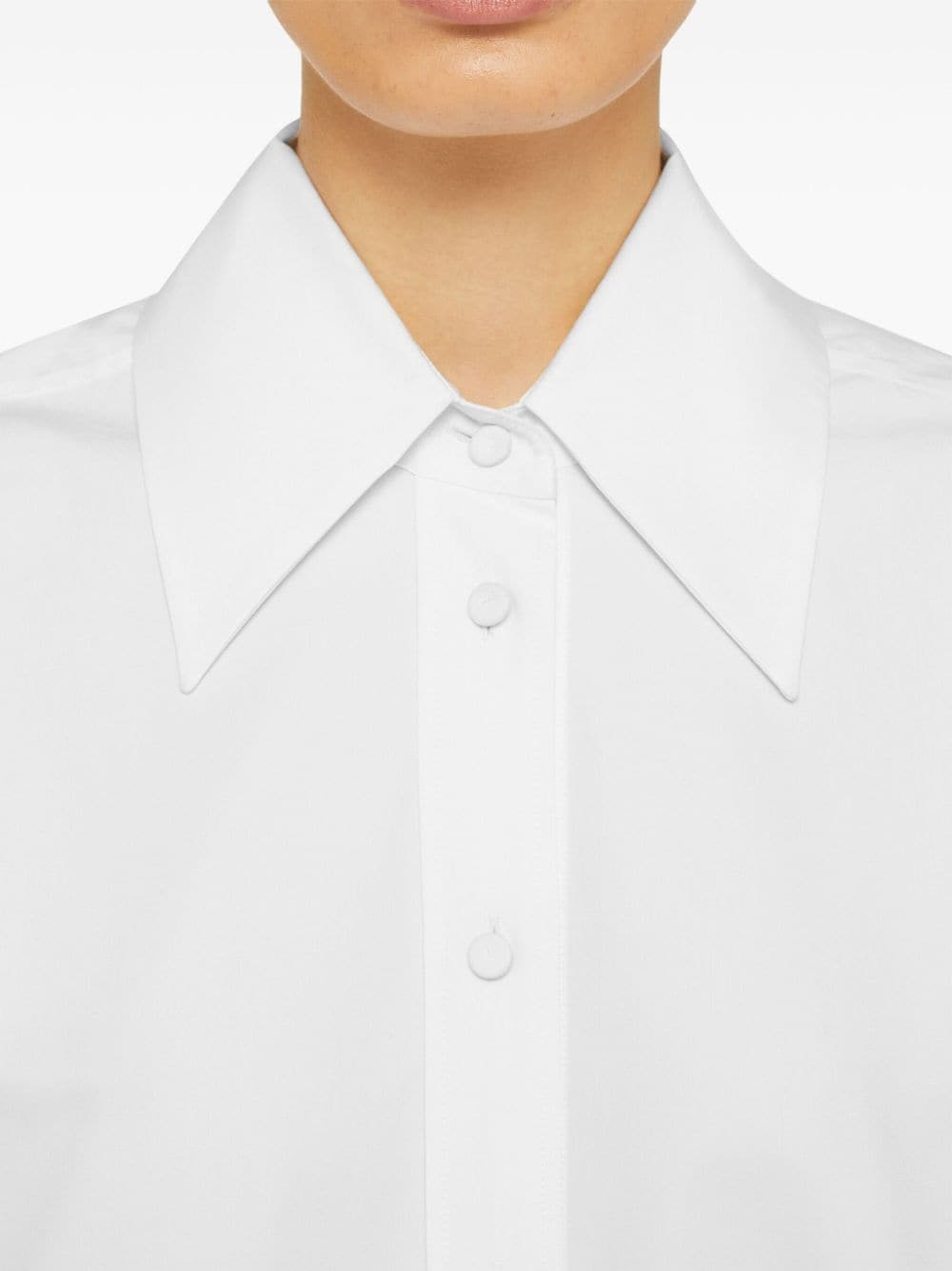 oversized-collar cotton shirt - 5