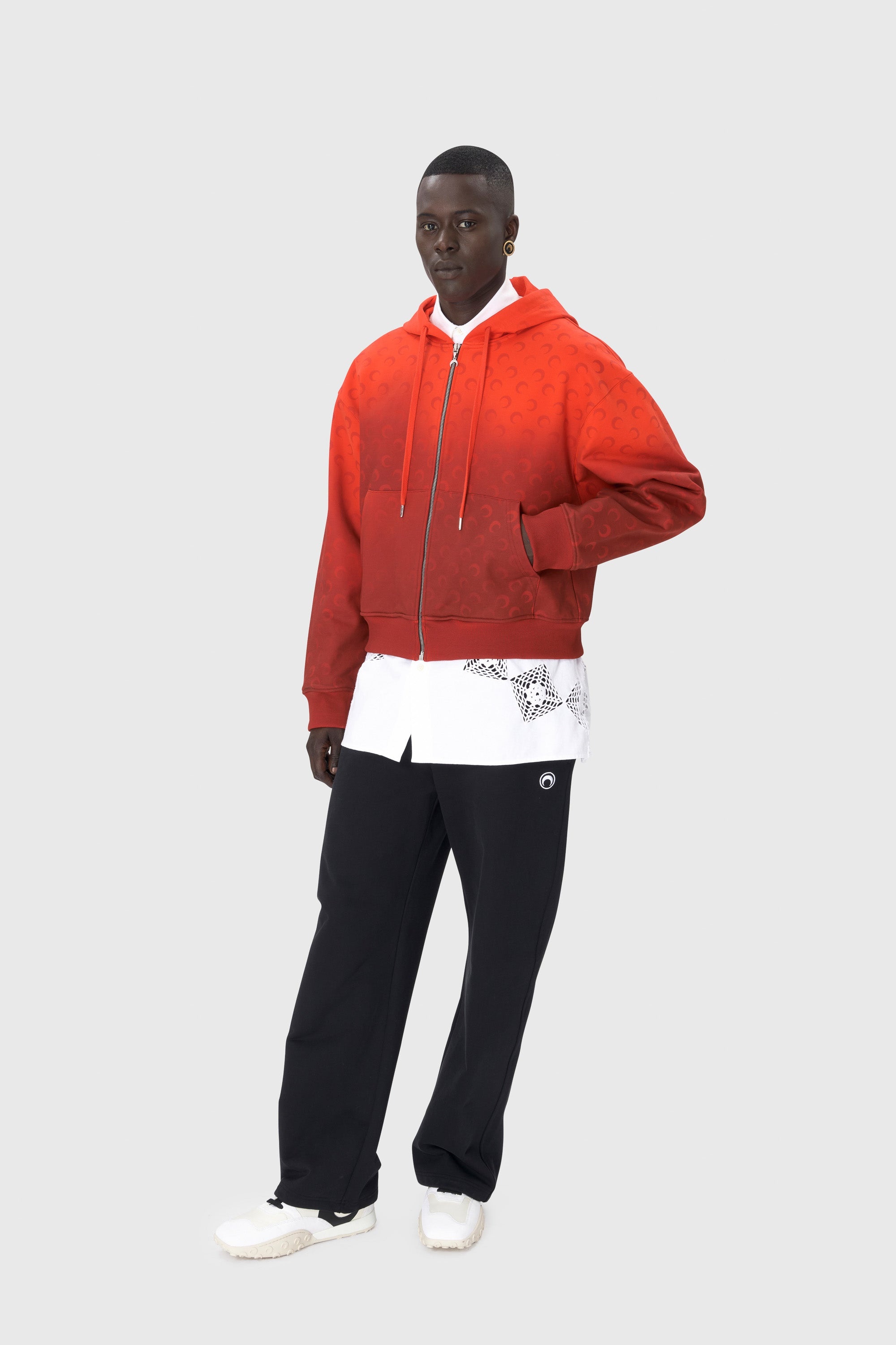 Moon Faded Fleece Zipped Hoodie - 3