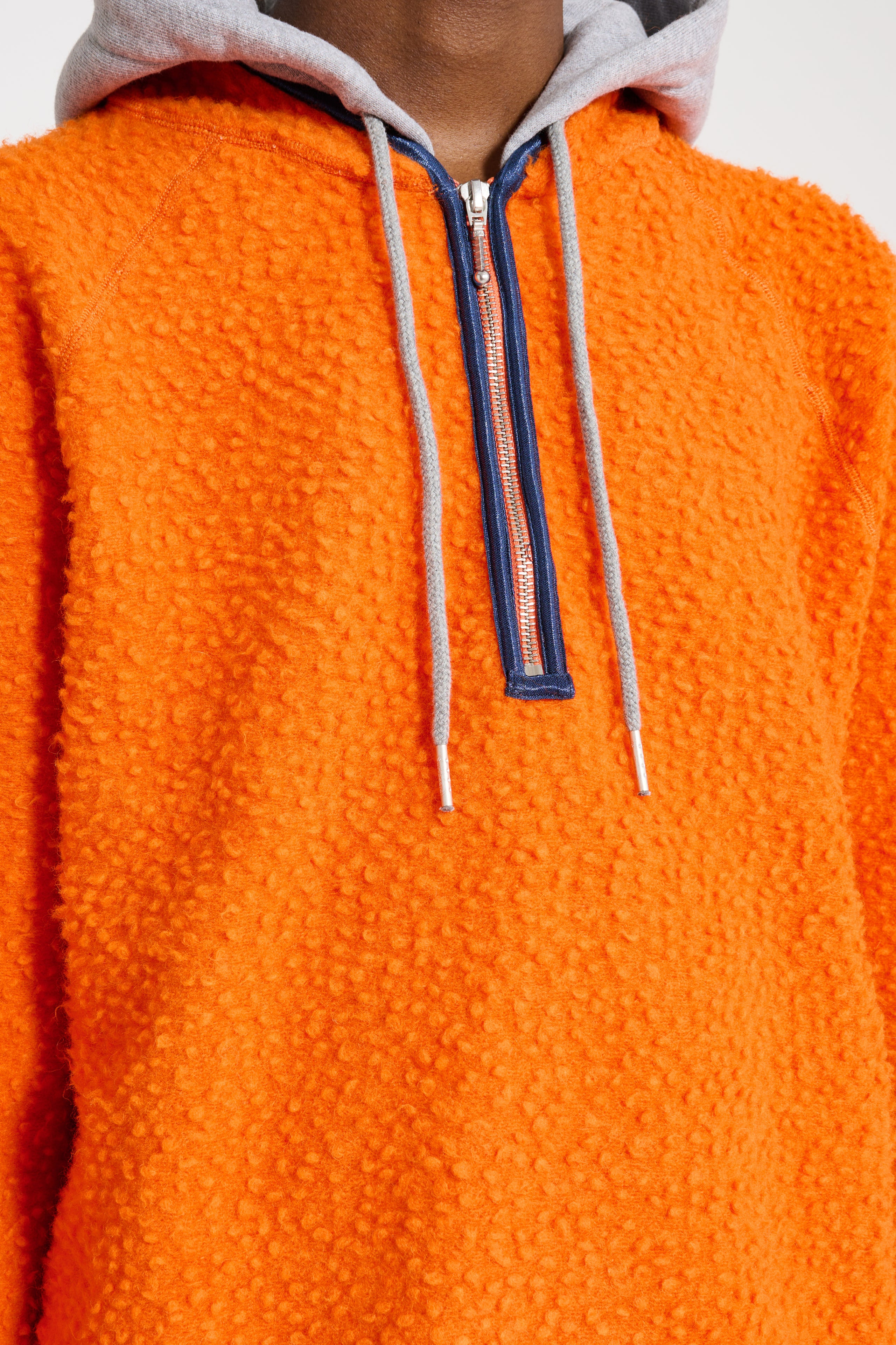 STOCKHOLM SURFBOARD WOOL PILE HOODIE ORANGE - 5