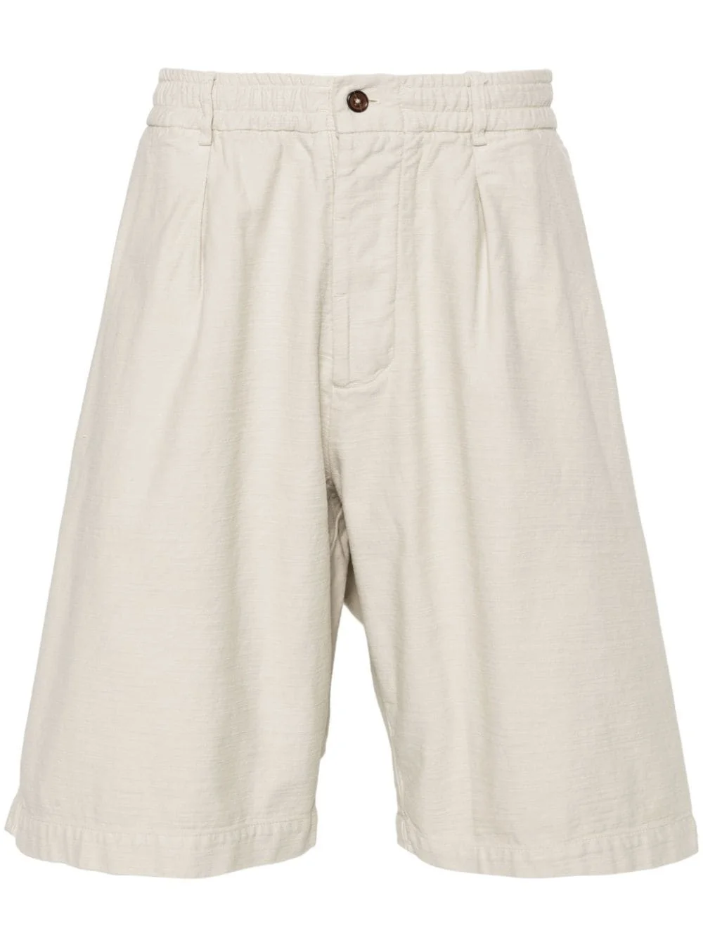 Pleated Track cotton shorts - 1