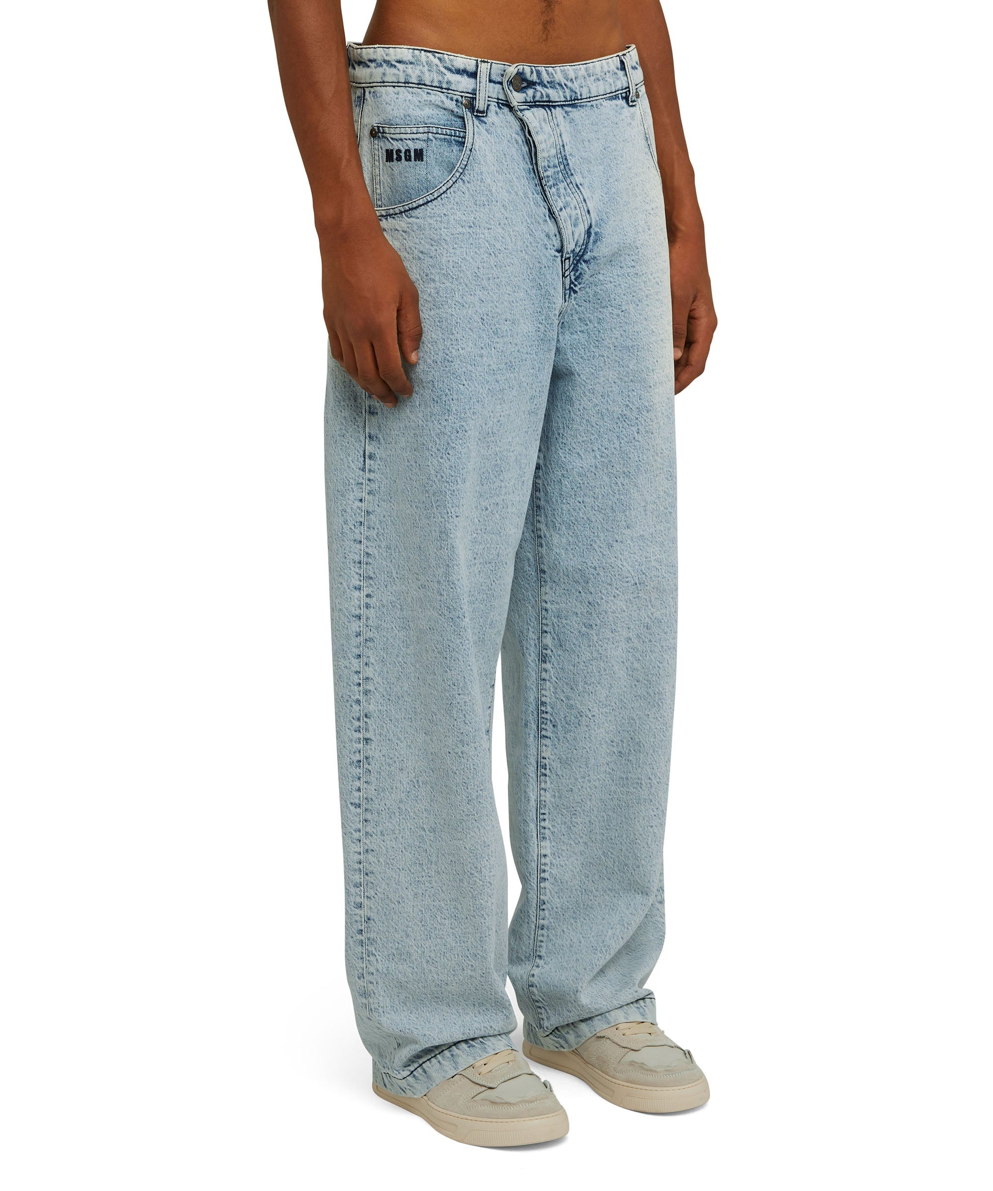 Straight-leg baggy jeans with oblique buttoning - 6